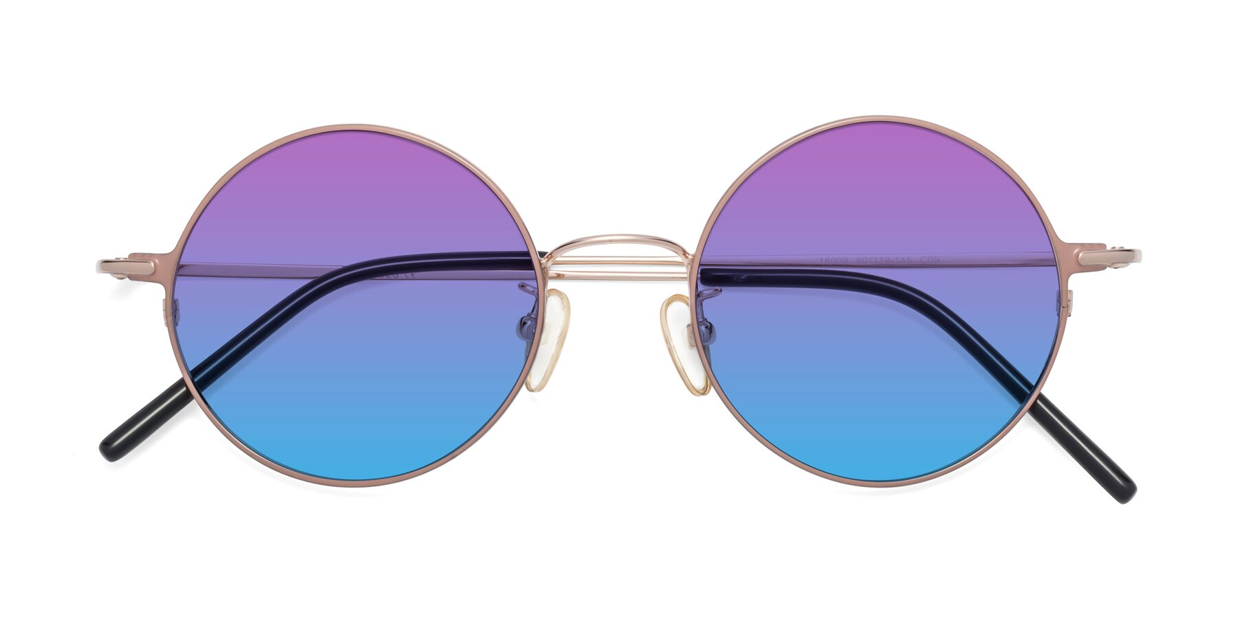 Folded Front of 18009 in Pink-Gold with Purple / Blue Gradient Lenses