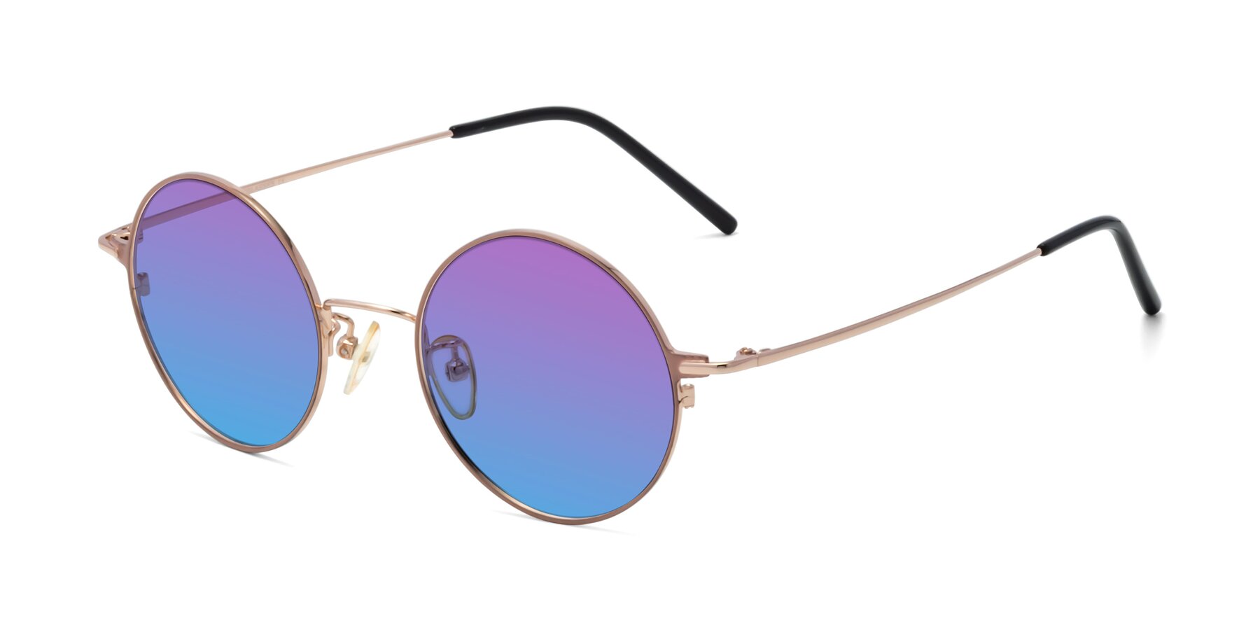 Angle of 18009 in Pink-Gold with Purple / Blue Gradient Lenses
