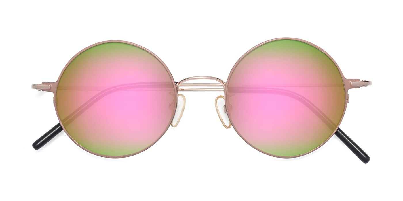 18009 - Pink / Gold Flash Mirrored Sunglasses