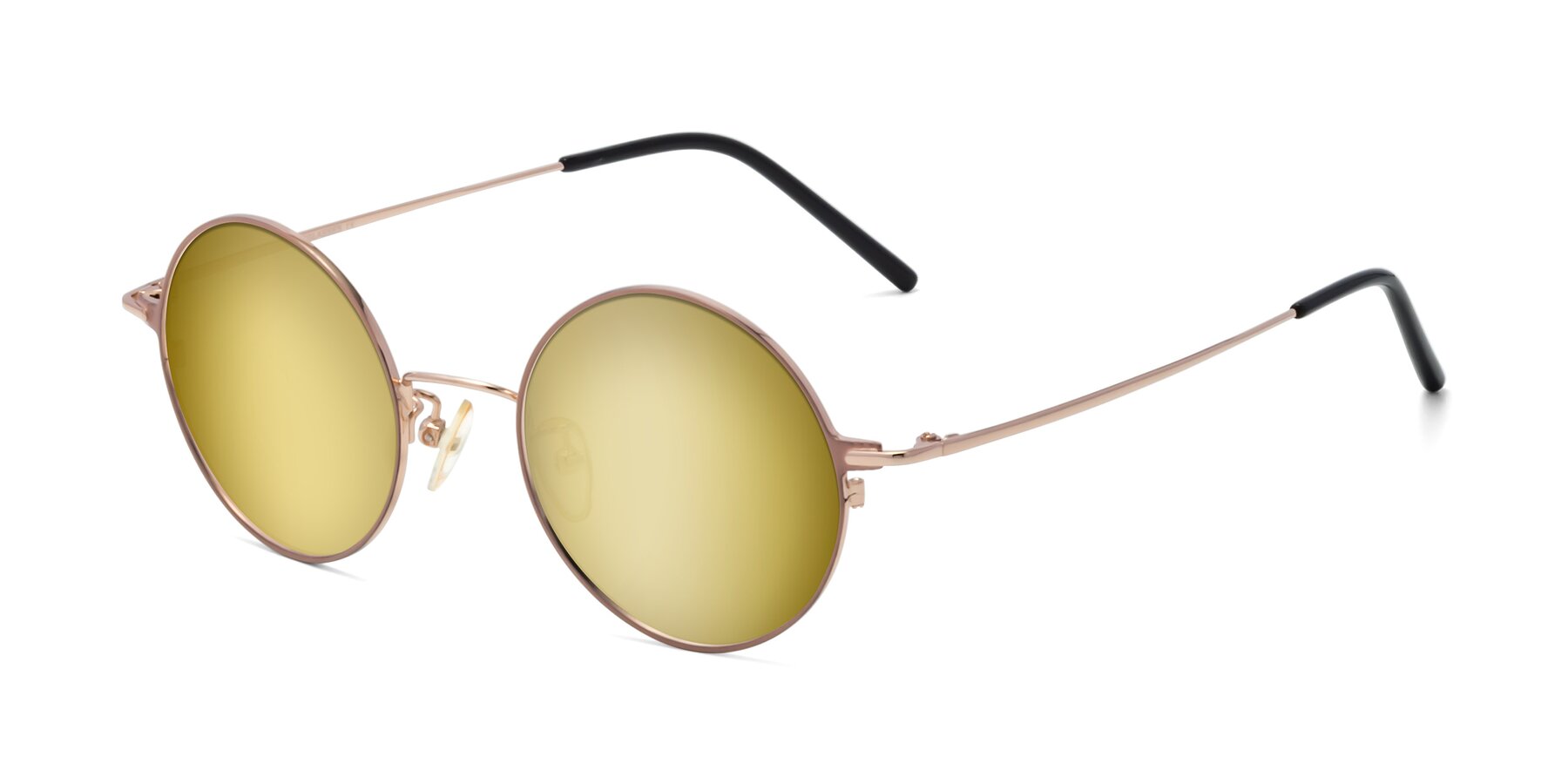 Angle of 18009 in Pink-Gold with Gold Mirrored Lenses