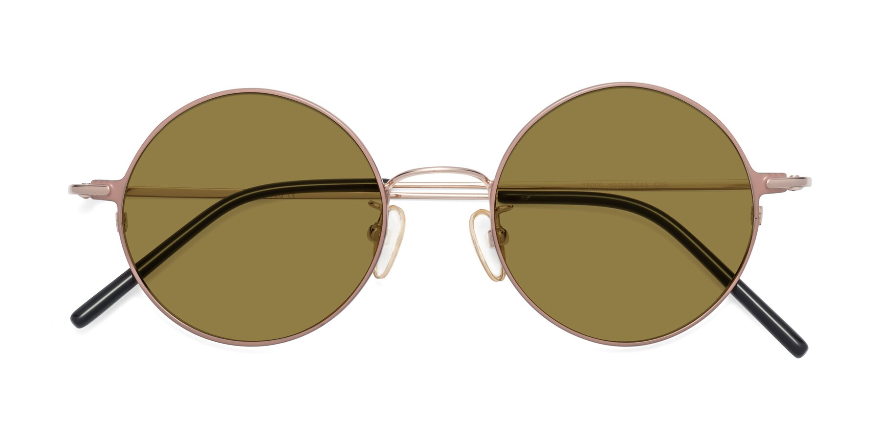 Folded Front of 18009 in Pink-Gold with Brown Polarized Lenses