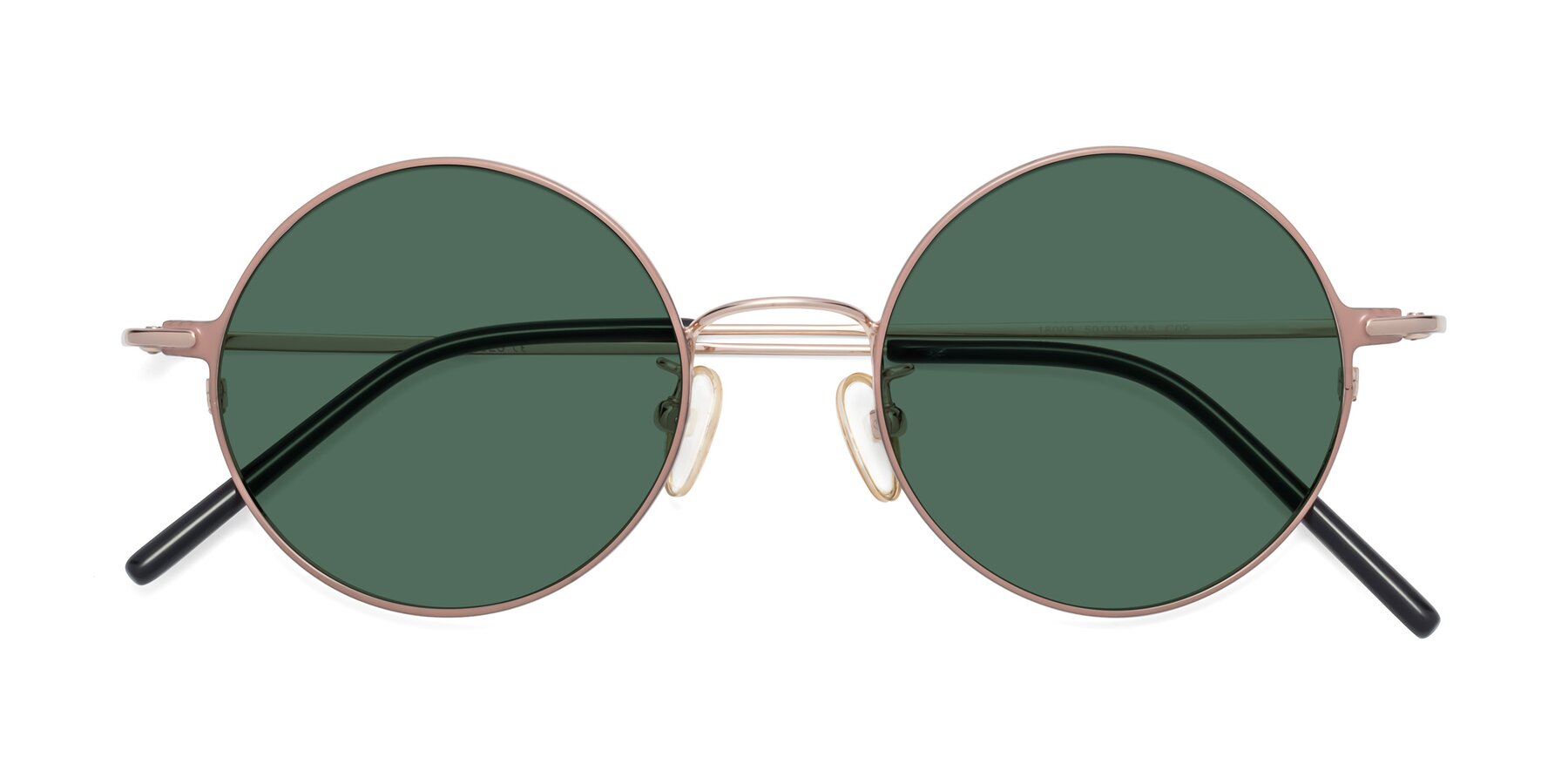 Folded Front of 18009 in Pink-Gold with Green Polarized Lenses