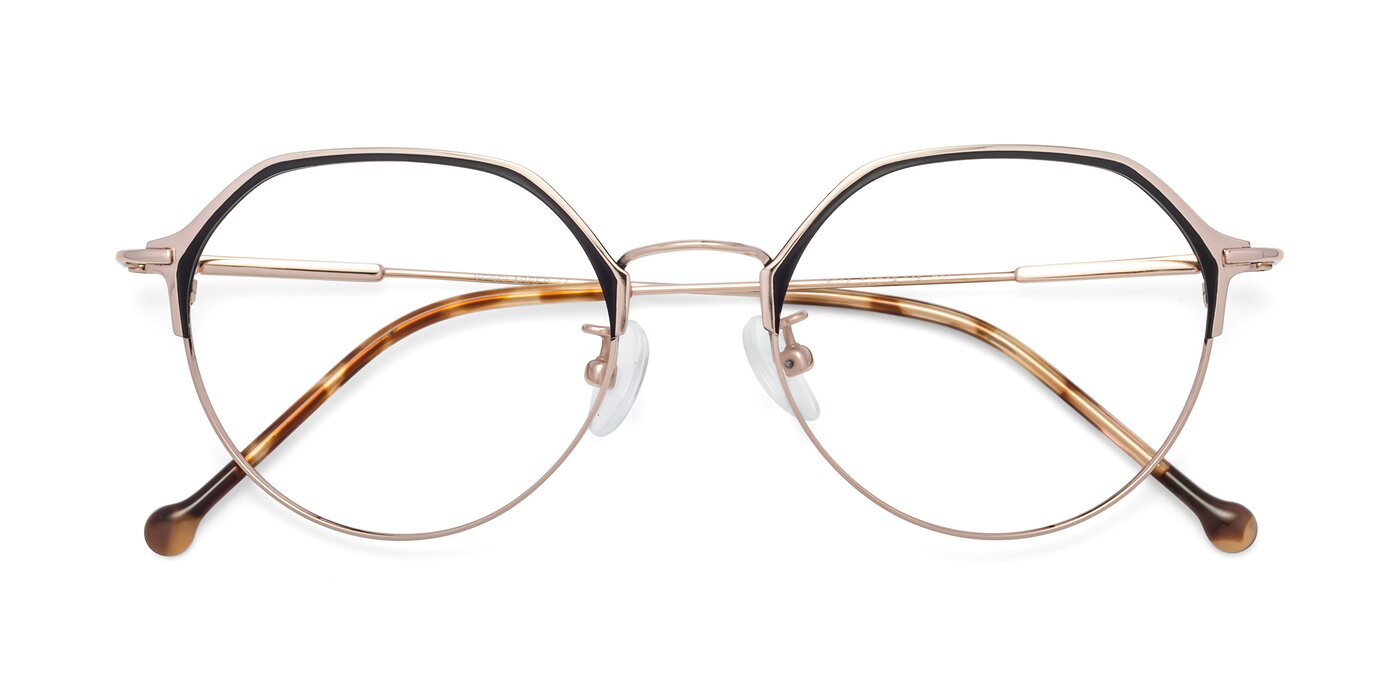18014 - Black / Rose Gold Eyeglasses