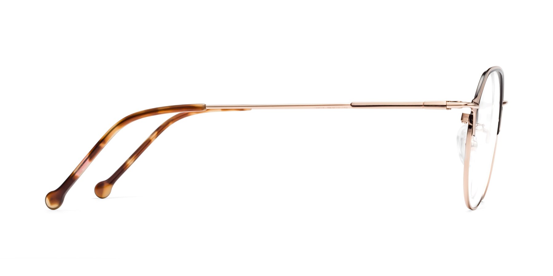 Side of 18014 in Black-Rose Gold with Clear Eyeglass Lenses