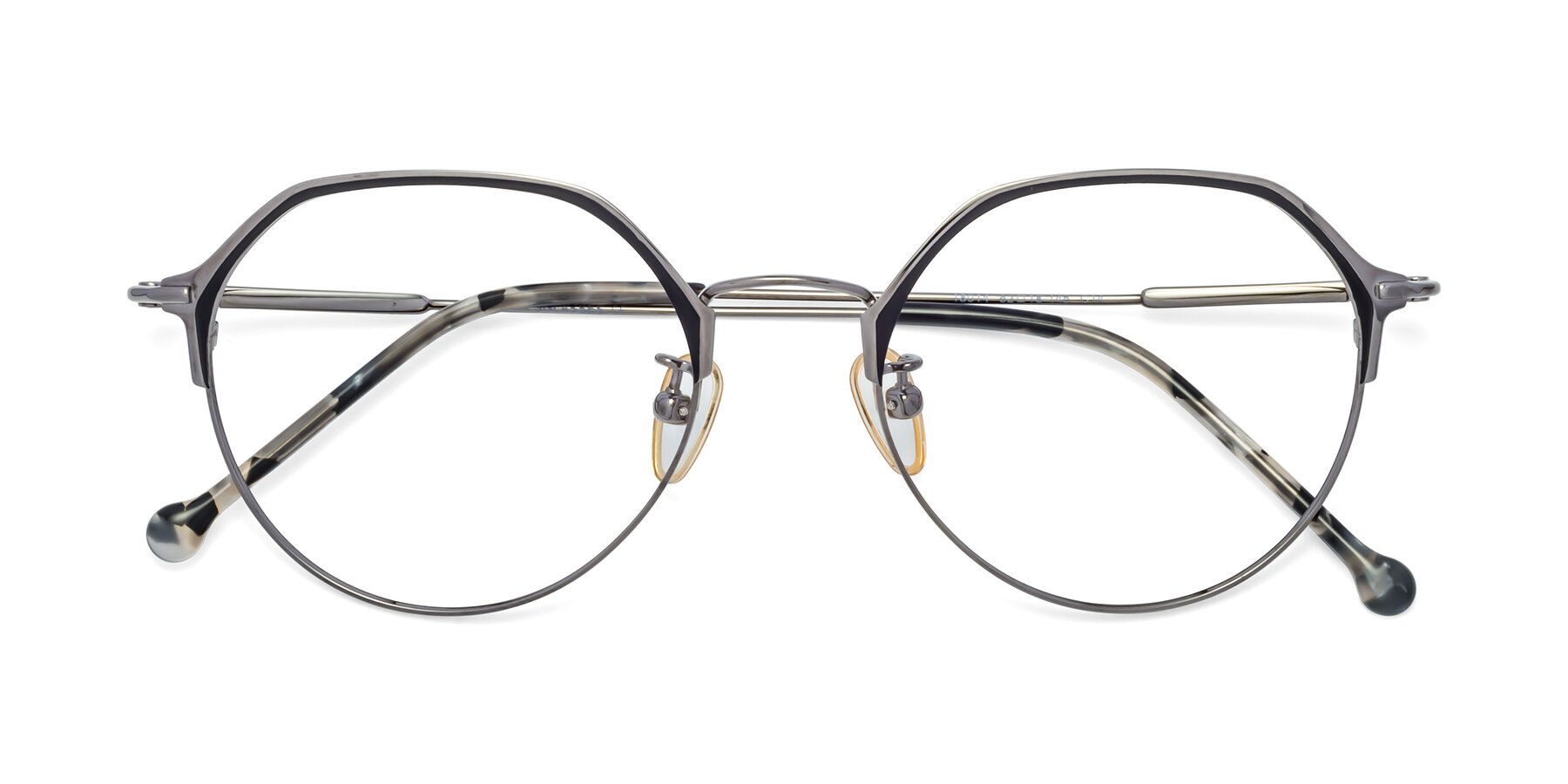 Folded Front of 18014 in Black-Gunmetal with Clear Blue Light Blocking Lenses