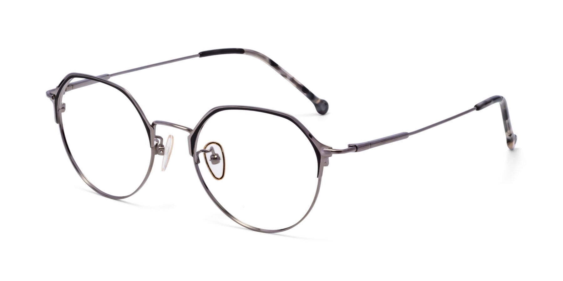 Angle of 18014 in Black-Gunmetal with Clear Eyeglass Lenses