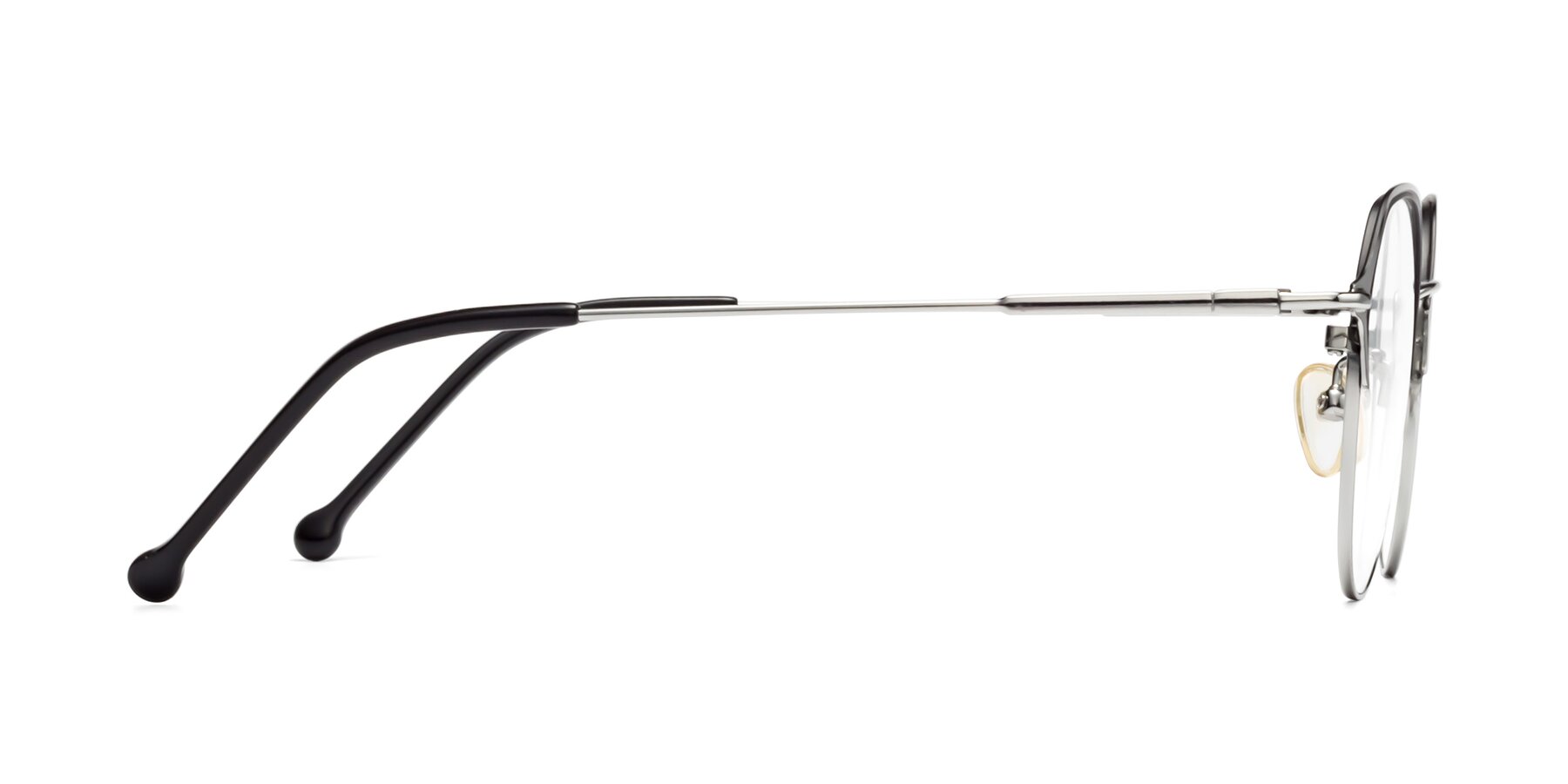 Side of 18014 in Black-Silver with Clear Eyeglass Lenses