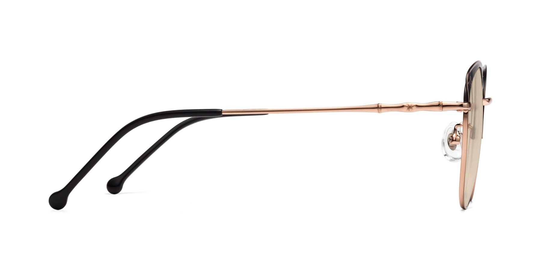 Side of 18019 in Black-Rose Gold with Light Brown Tinted Lenses