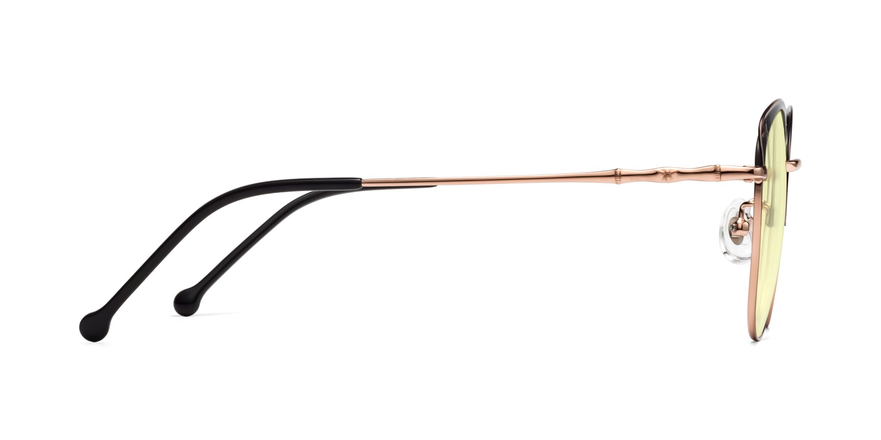 Side of 18019 in Black-Rose Gold with Light Yellow Tinted Lenses