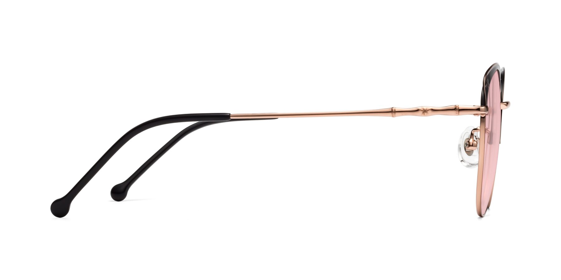 Side of 18019 in Black-Rose Gold with Light Garnet Tinted Lenses