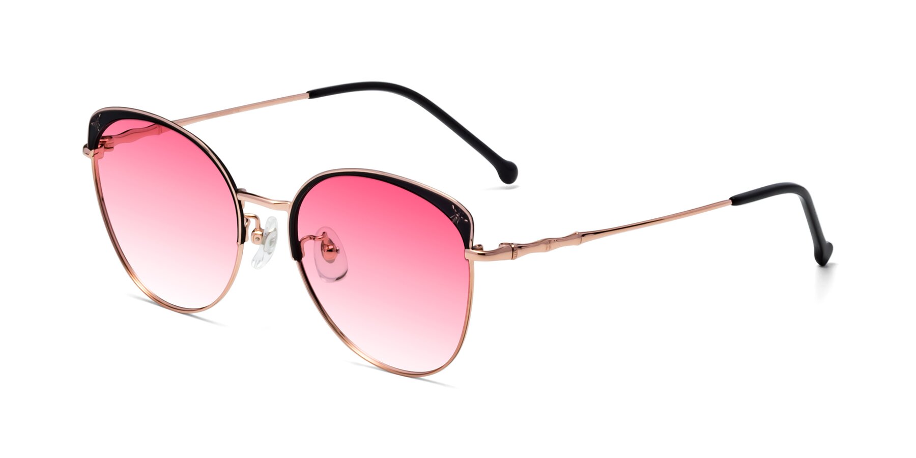 Angle of 18019 in Black-Rose Gold with Pink Gradient Lenses