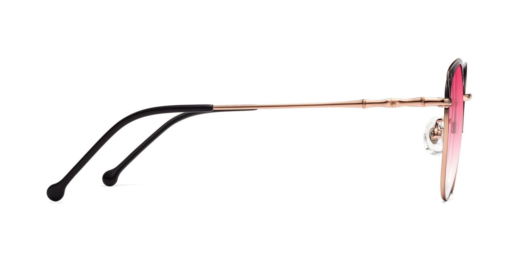 Side of 18019 in Black-Rose Gold with Pink Gradient Lenses