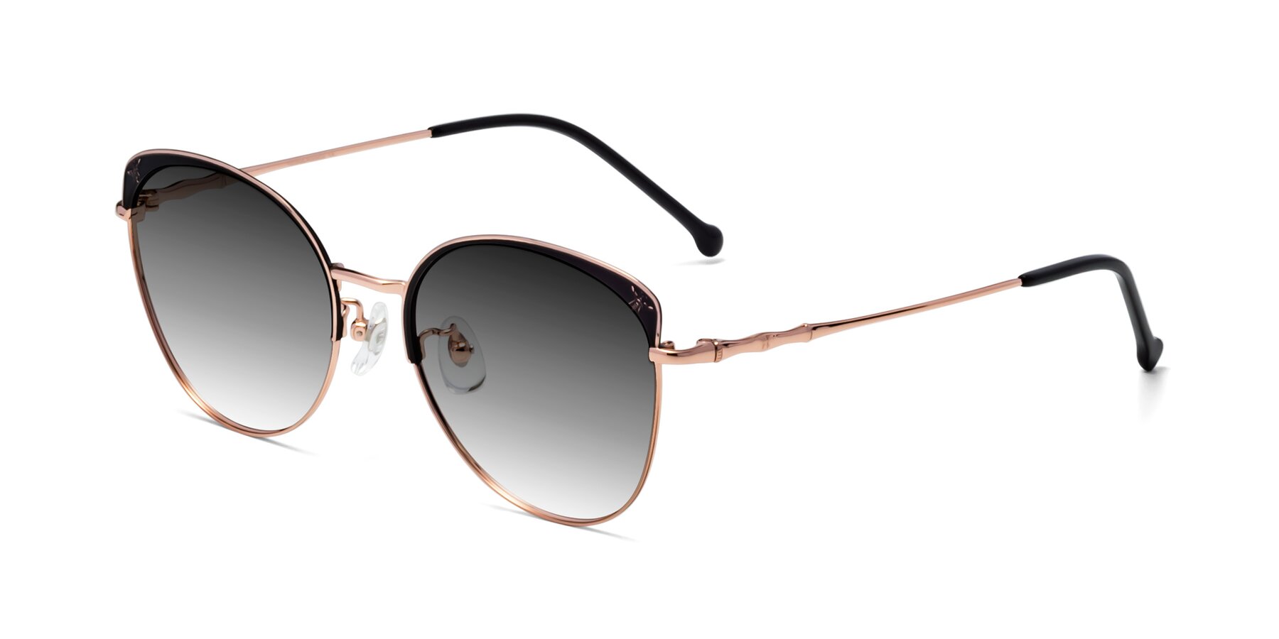 Angle of 18019 in Black-Rose Gold with Gray Gradient Lenses