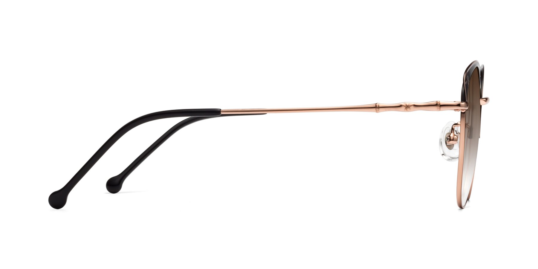Side of 18019 in Black-Rose Gold with Brown Gradient Lenses