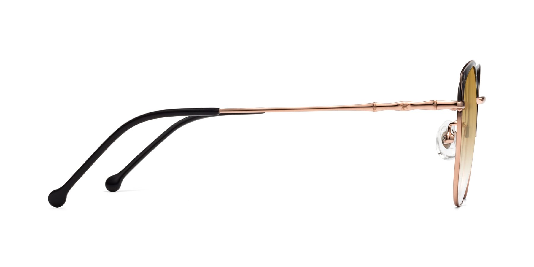 Side of 18019 in Black-Rose Gold with Champagne Gradient Lenses