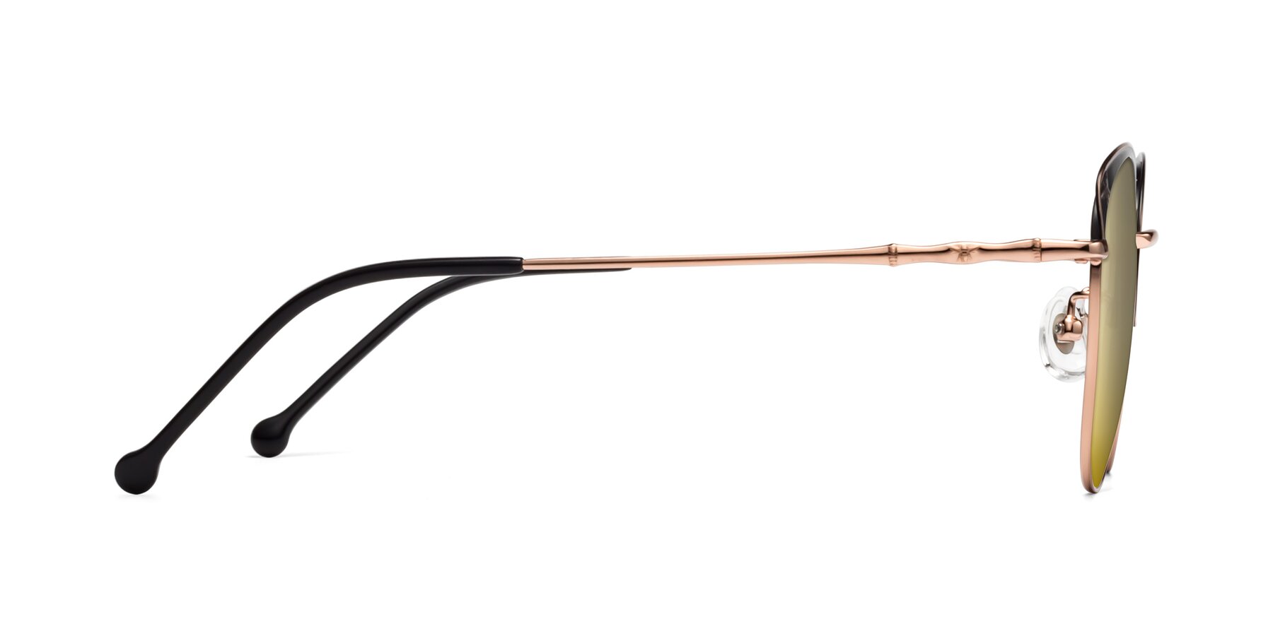 Side of 18019 in Black-Rose Gold with Gold Mirrored Lenses