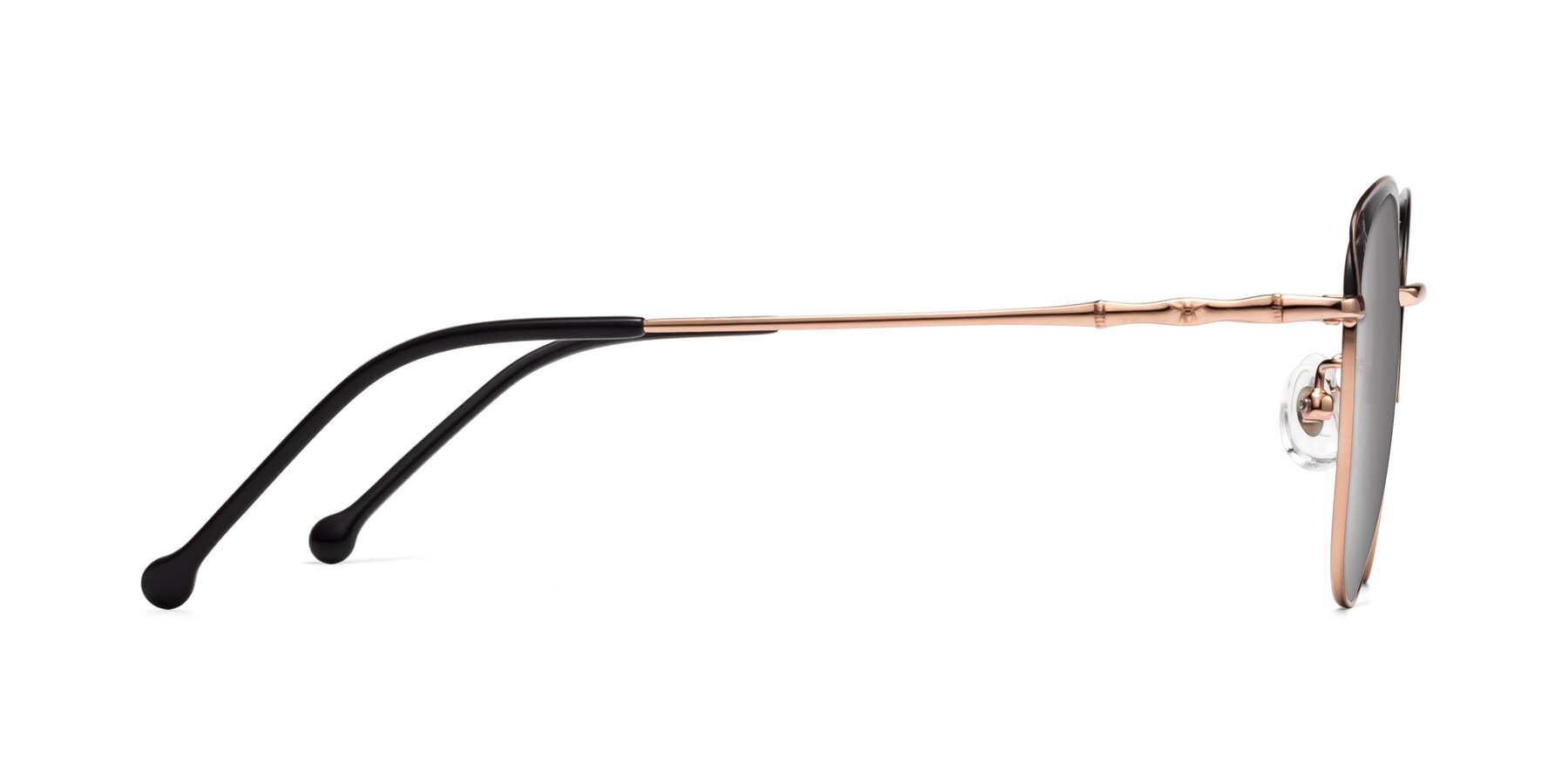 Side of 18019 in Black-Rose Gold with Silver Mirrored Lenses
