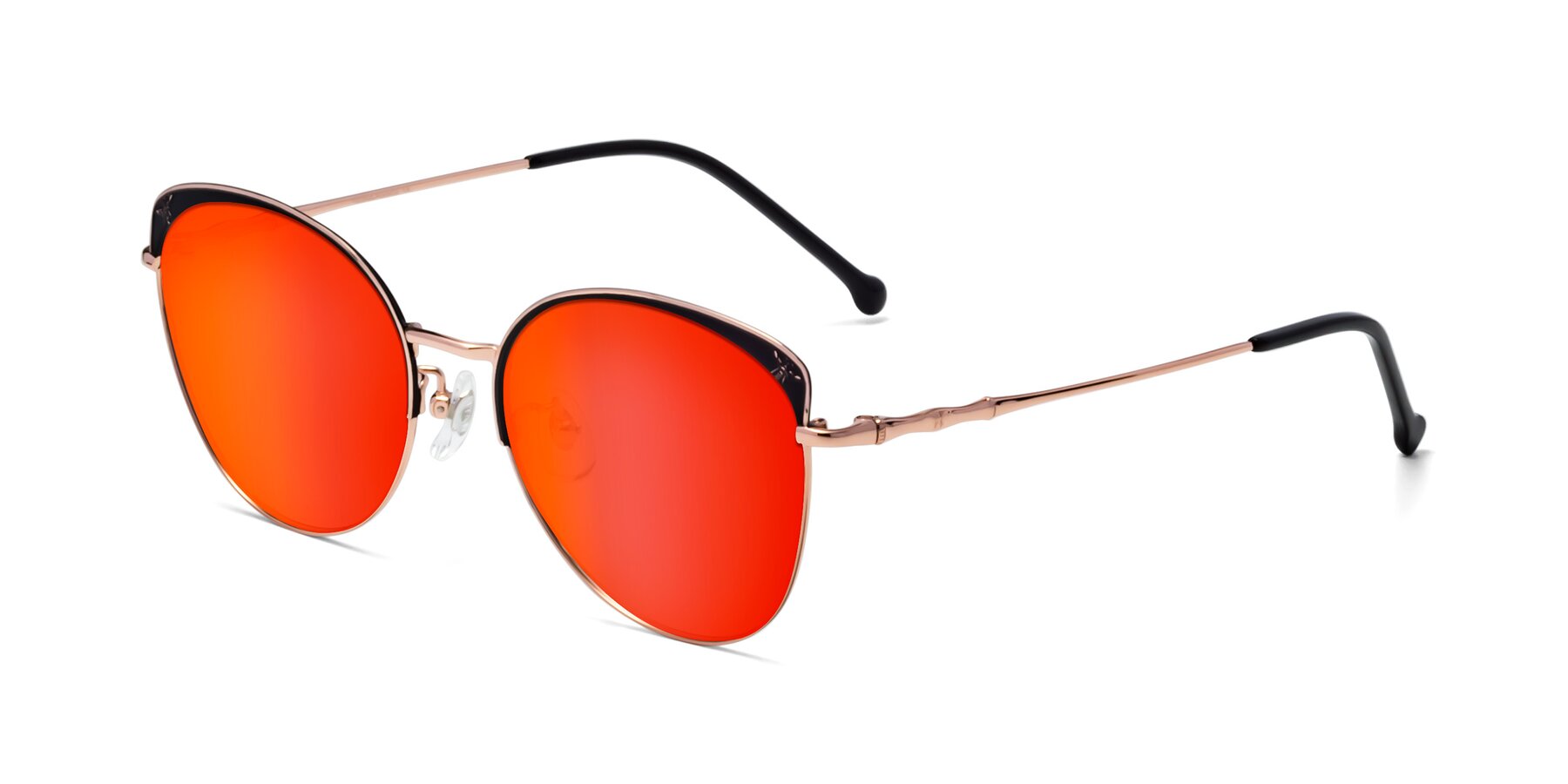 Angle of 18019 in Black-Rose Gold with Red Gold Mirrored Lenses