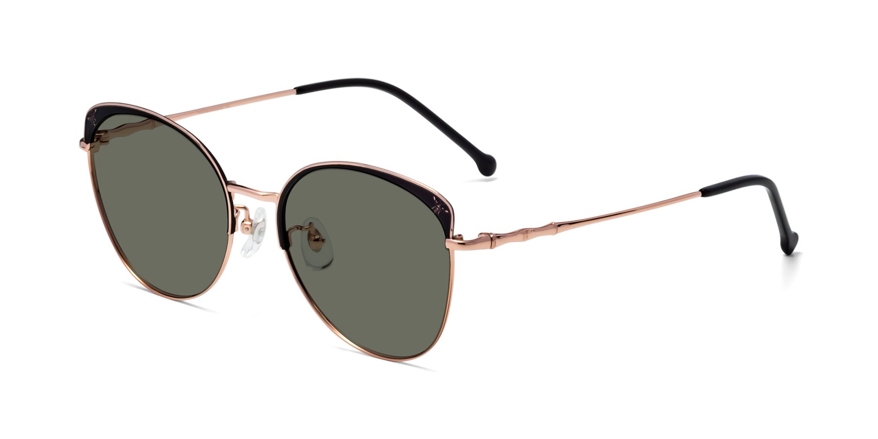 Angle of 18019 in Black-Rose Gold with Gray Polarized Lenses