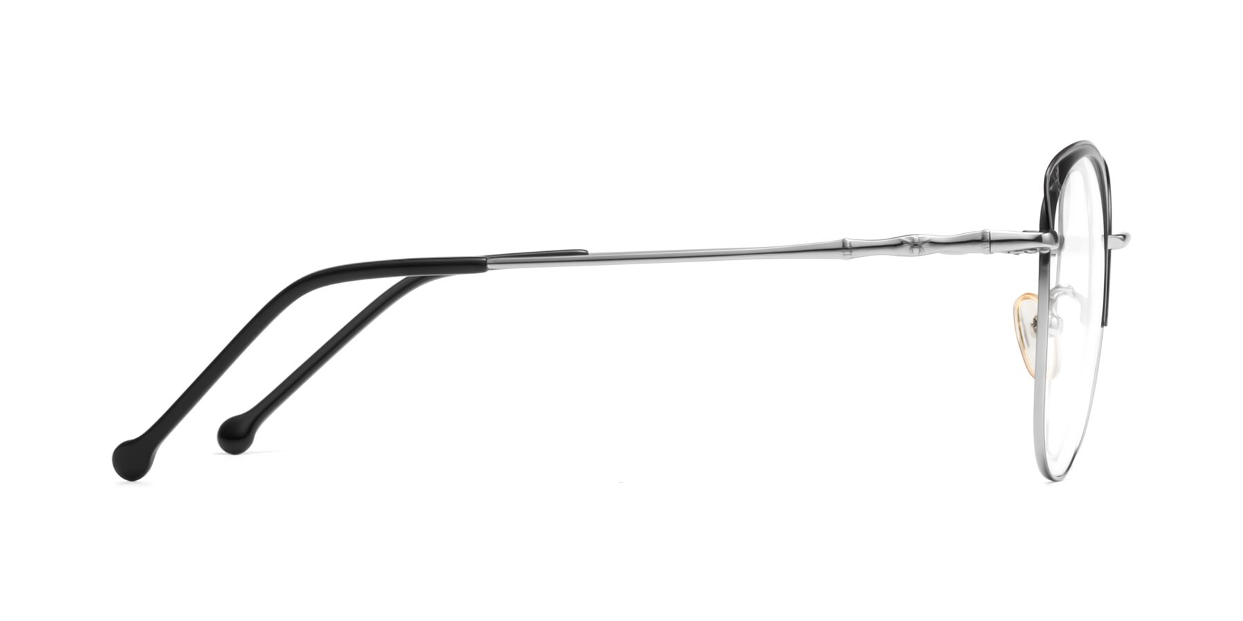 Side of 18019 in Black-Silver with Clear Reading Eyeglass Lenses