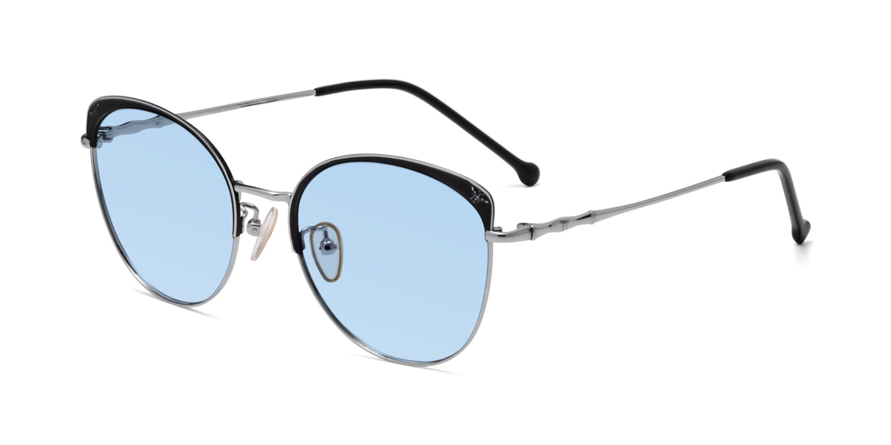 Angle of 18019 in Black-Silver with Light Blue Tinted Lenses