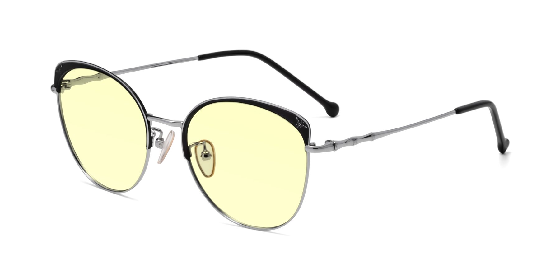 Angle of 18019 in Black-Silver with Light Yellow Tinted Lenses