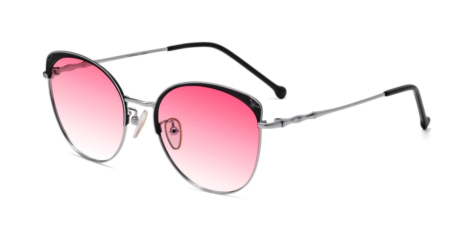 Angle of 18019 in Black-Silver with Pink Gradient Lenses