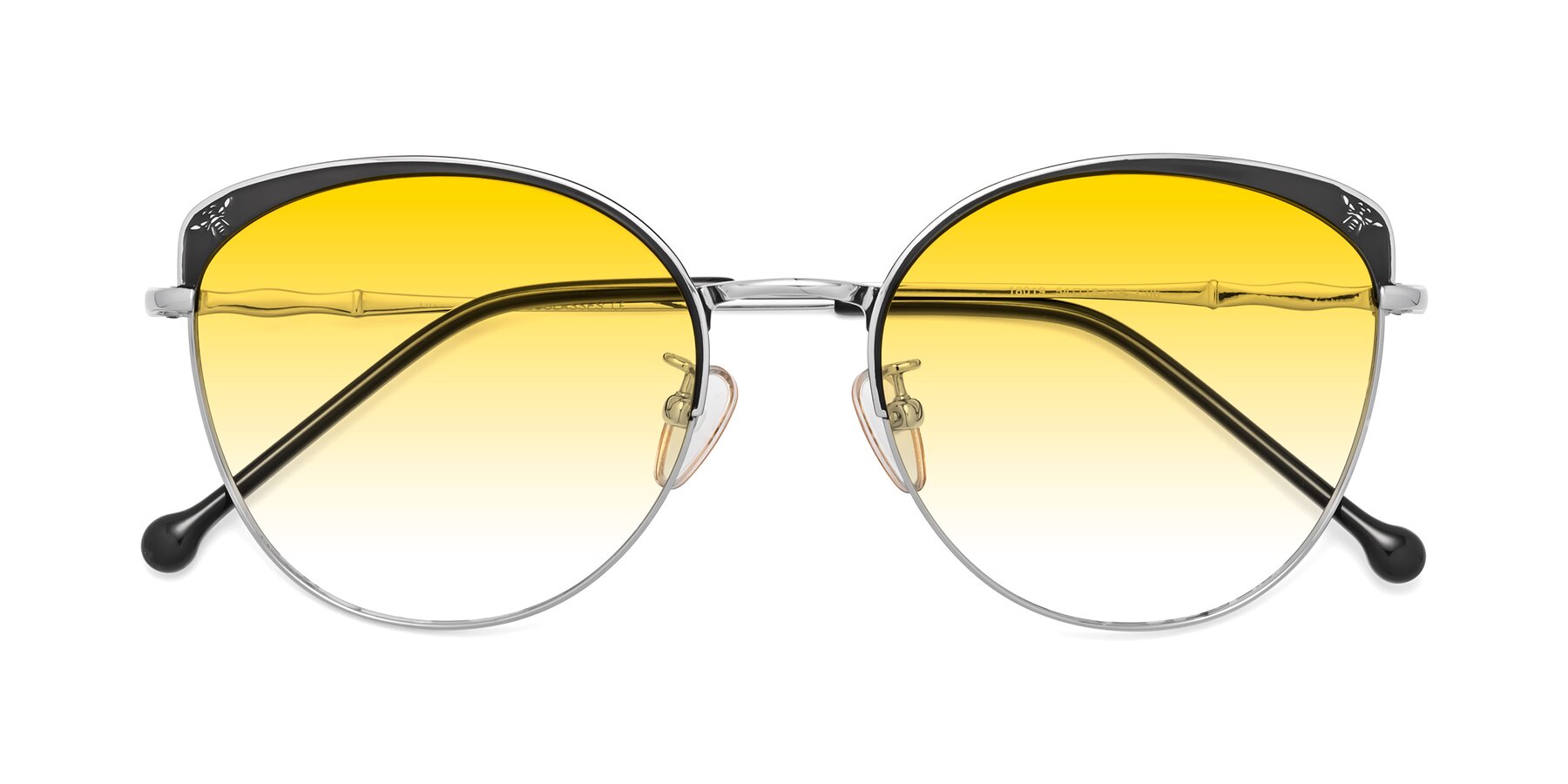 Folded Front of 18019 in Black-Silver with Yellow Gradient Lenses