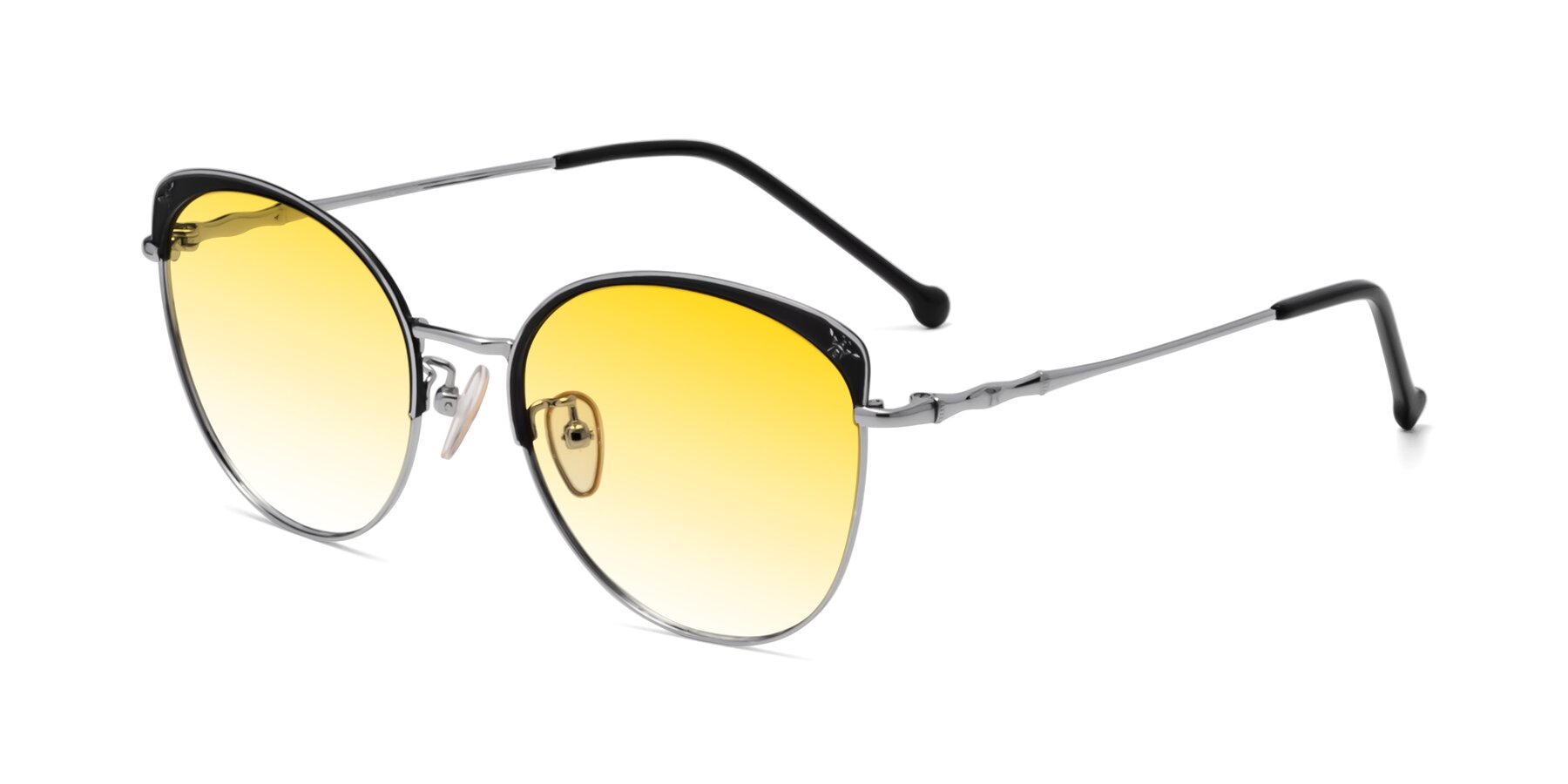 Angle of 18019 in Black-Silver with Yellow Gradient Lenses