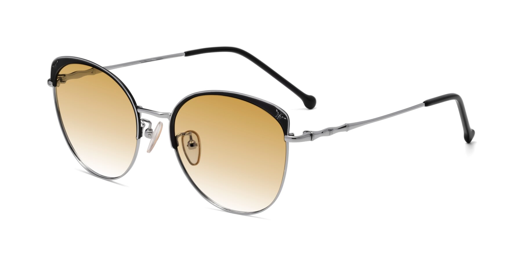 Angle of 18019 in Black-Silver with Champagne Gradient Lenses