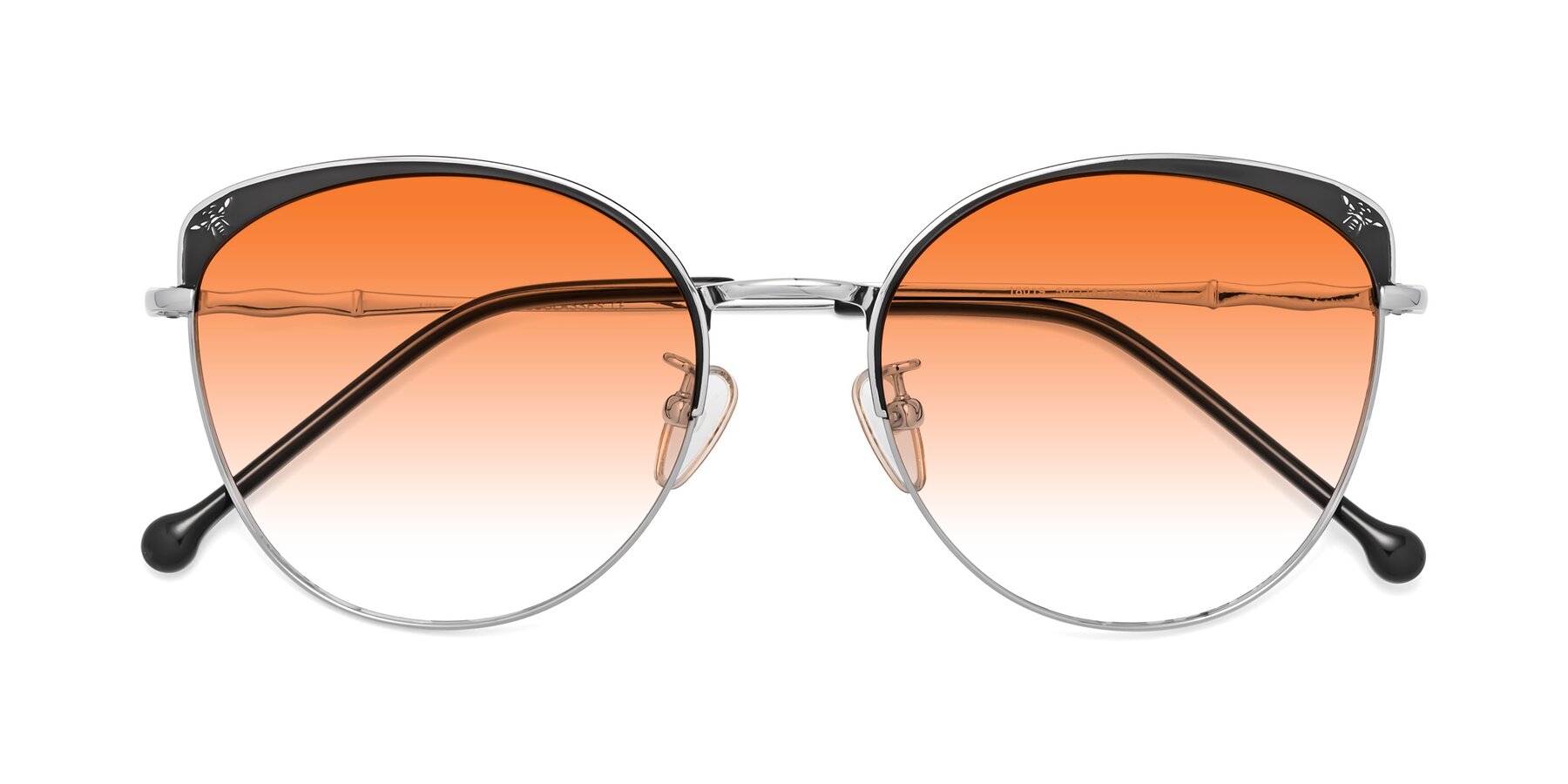 Folded Front of 18019 in Black-Silver with Orange Gradient Lenses