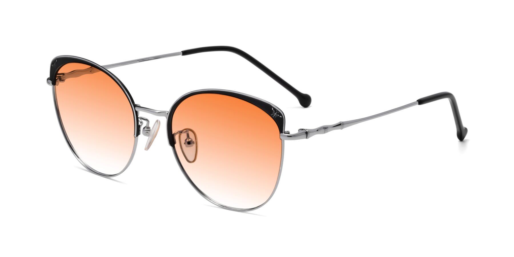 Angle of 18019 in Black-Silver with Orange Gradient Lenses