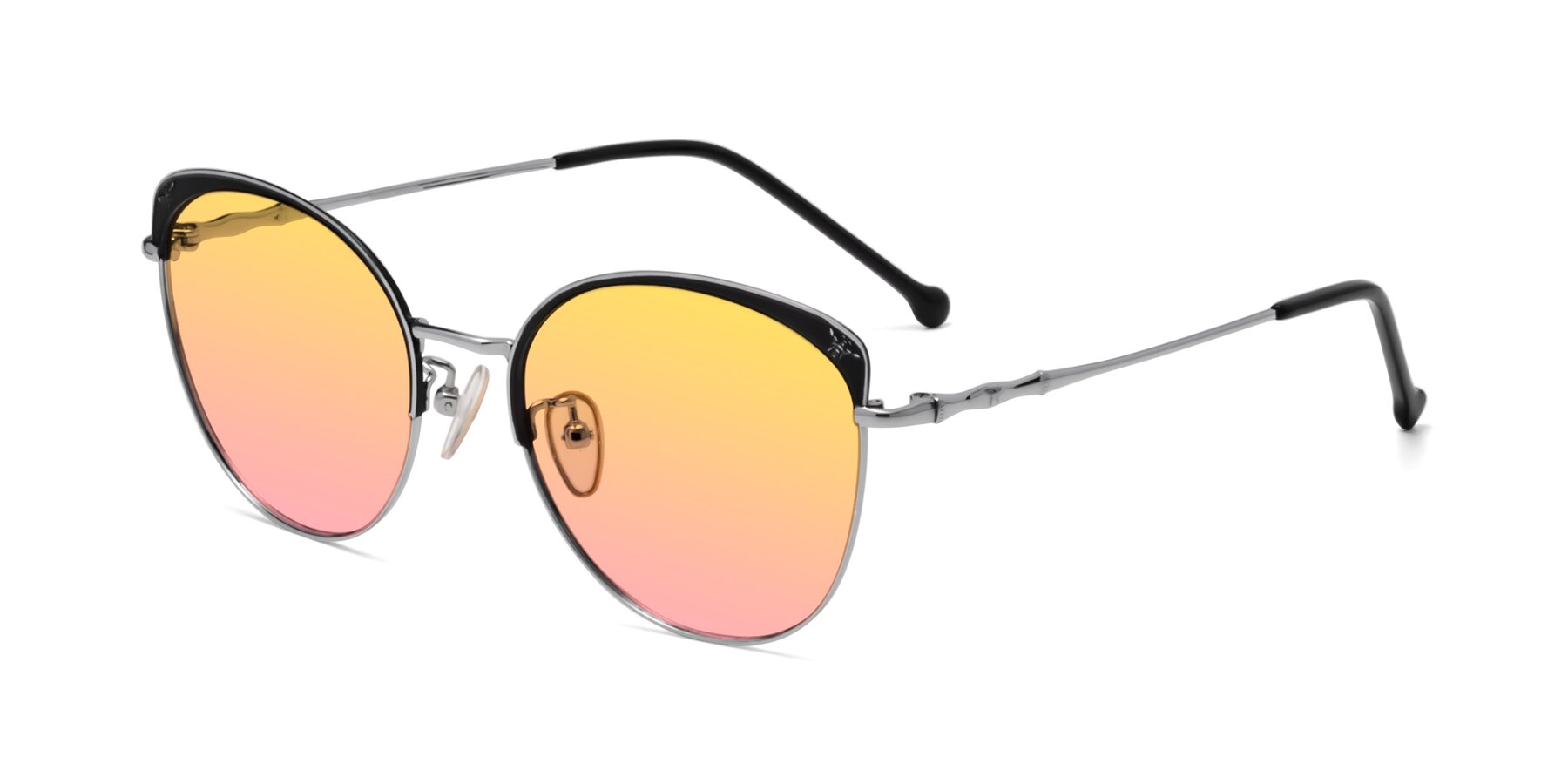 Angle of 18019 in Black-Silver with Yellow / Pink Gradient Lenses