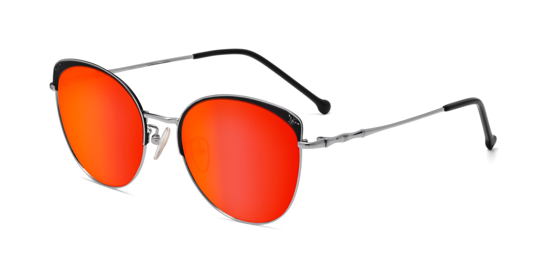 Angle of 18019 in Black-Silver with Red Gold Mirrored Lenses