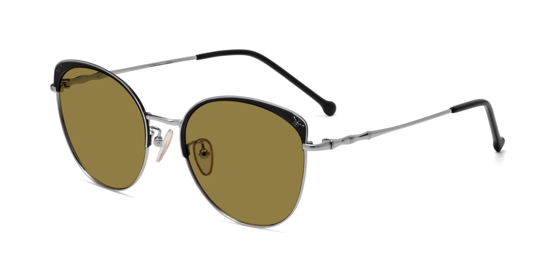 Angle of 18019 in Black-Silver with Brown Polarized Lenses