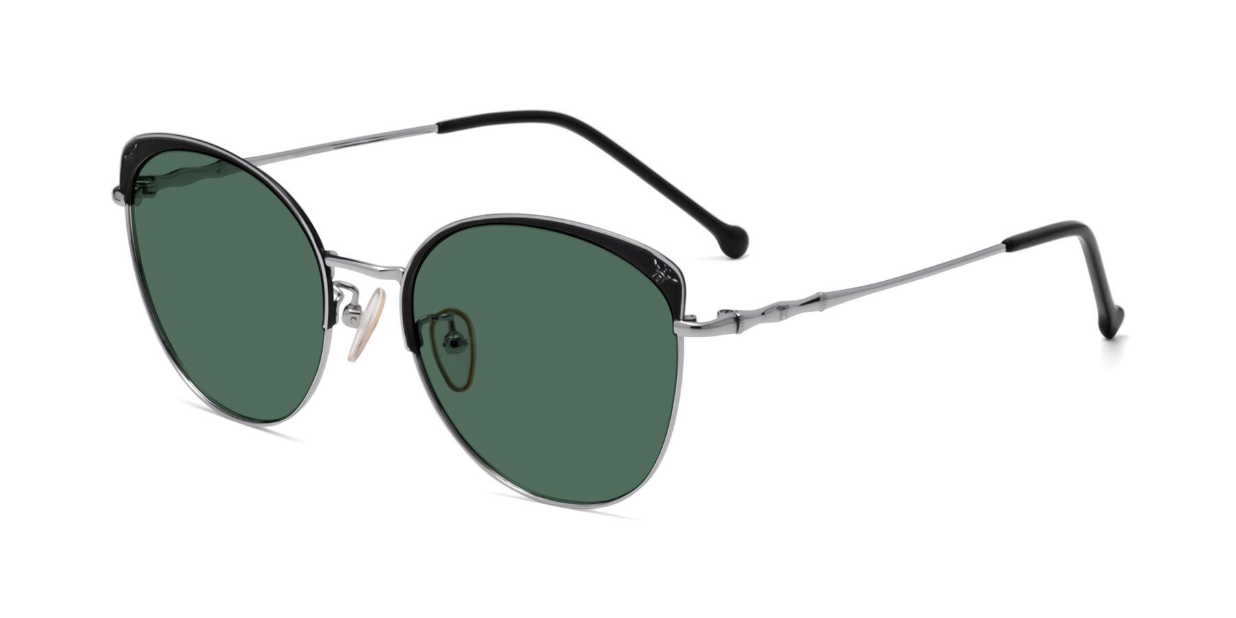 Angle of 18019 in Black-Silver with Green Polarized Lenses