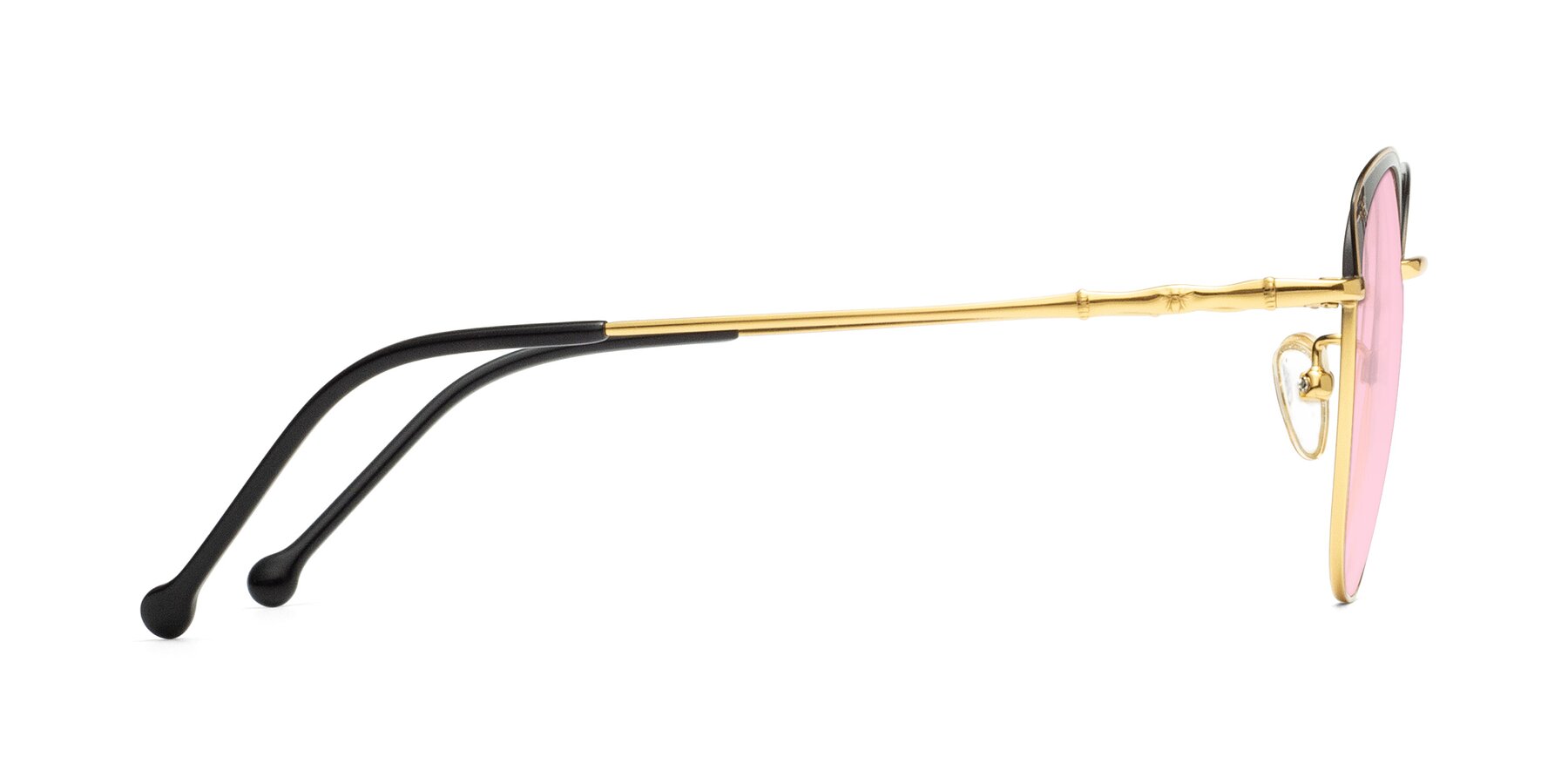 Side of 18019 in Black-Gold with Light Pink Tinted Lenses