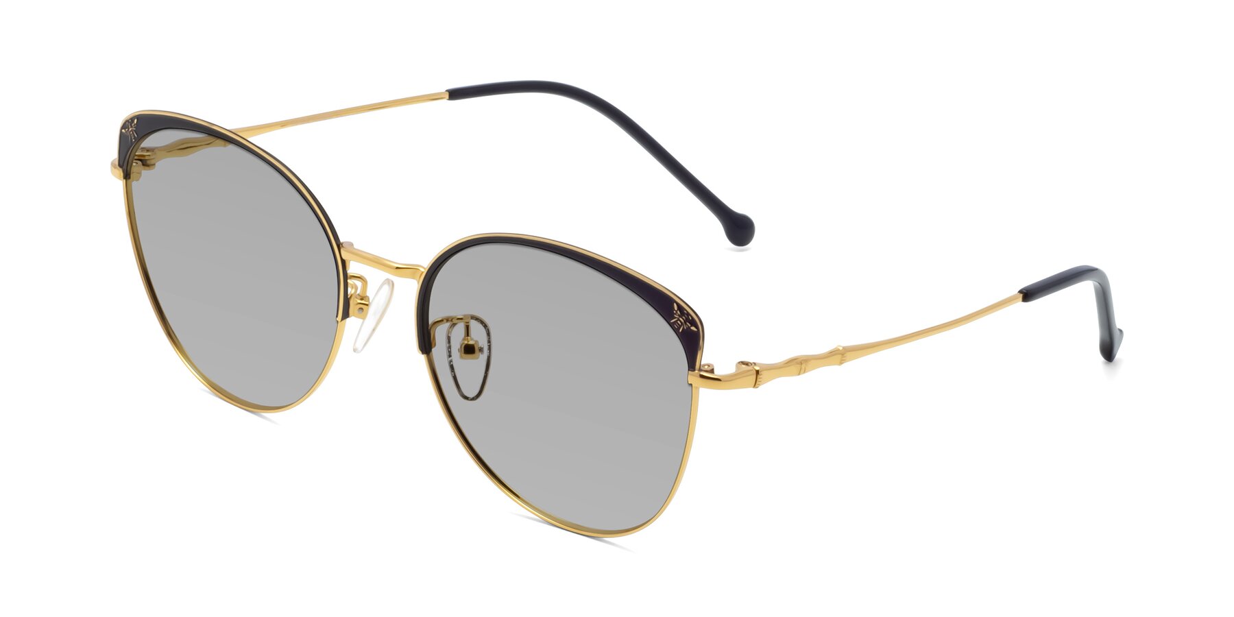 Angle of 18019 in Black-Gold with Light Gray Tinted Lenses