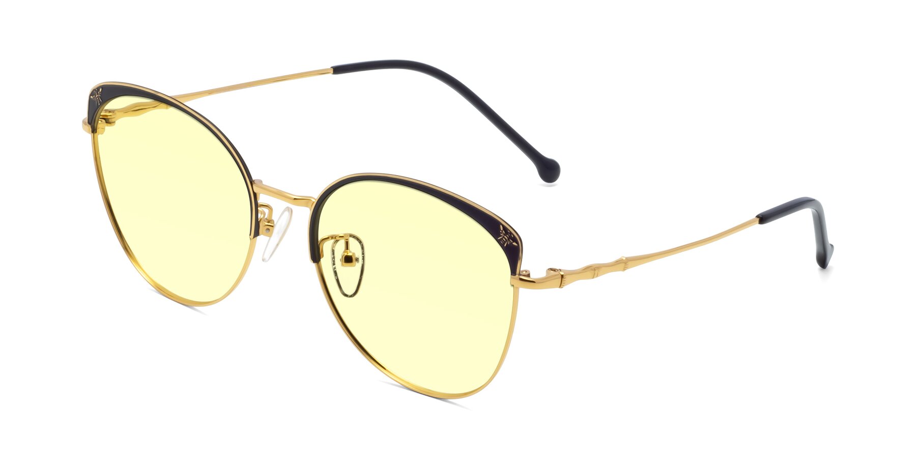Angle of 18019 in Black-Gold with Light Yellow Tinted Lenses
