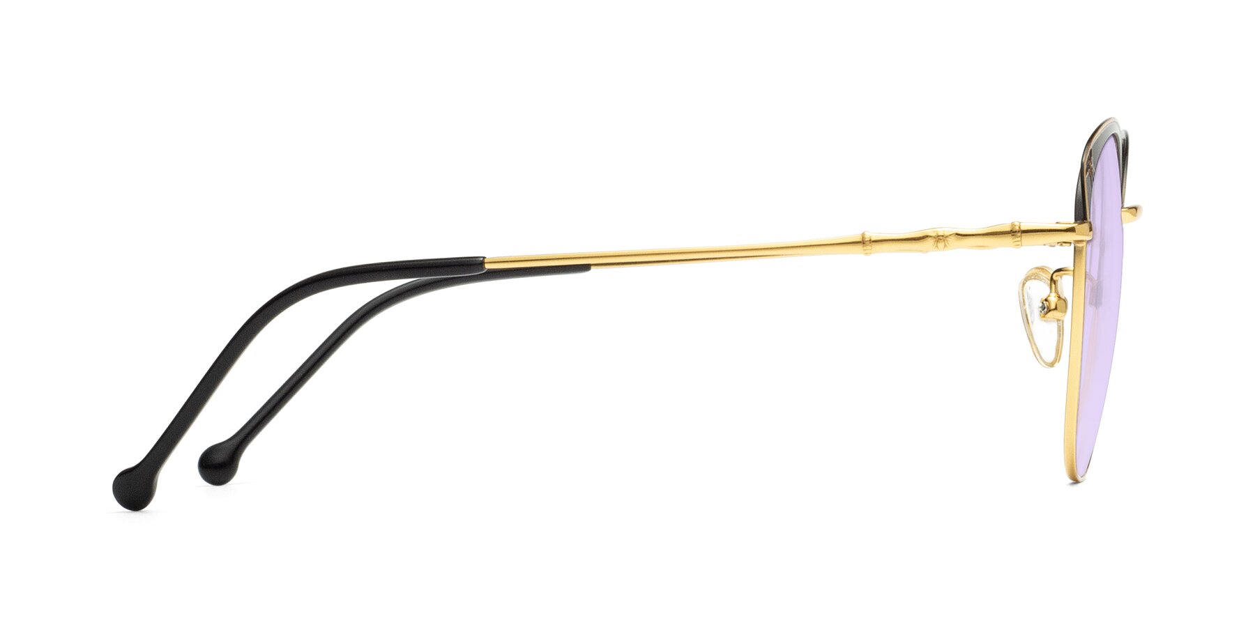 Side of 18019 in Black-Gold with Light Purple Tinted Lenses
