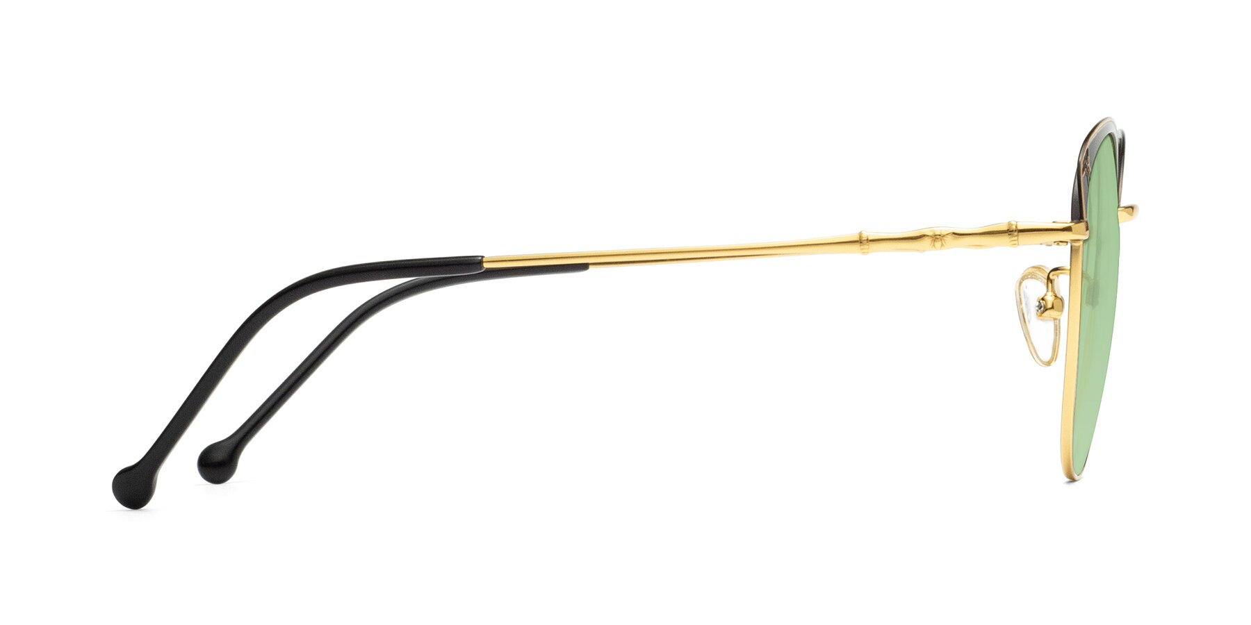 Side of 18019 in Black-Gold with Medium Green Tinted Lenses