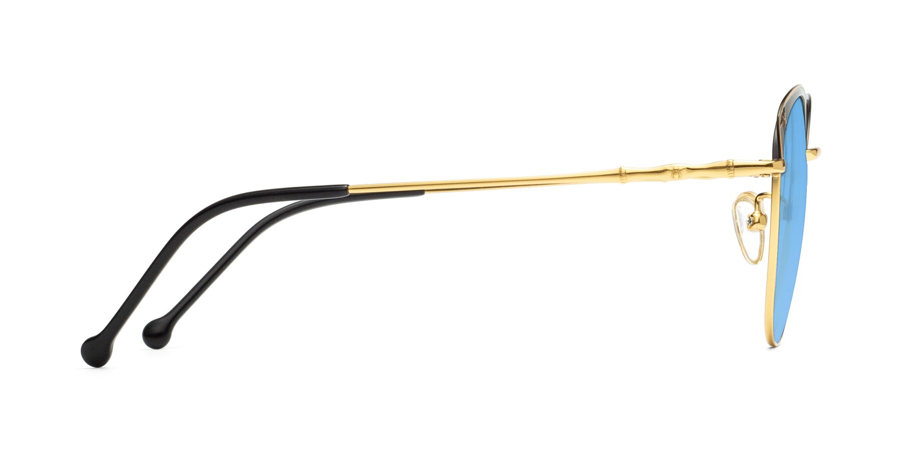 Side of 18019 in Black-Gold with Medium Blue Tinted Lenses