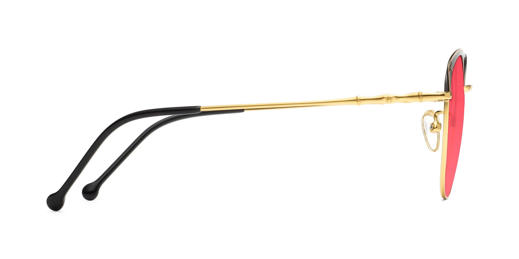 Side of 18019 in Black-Gold with Red Tinted Lenses
