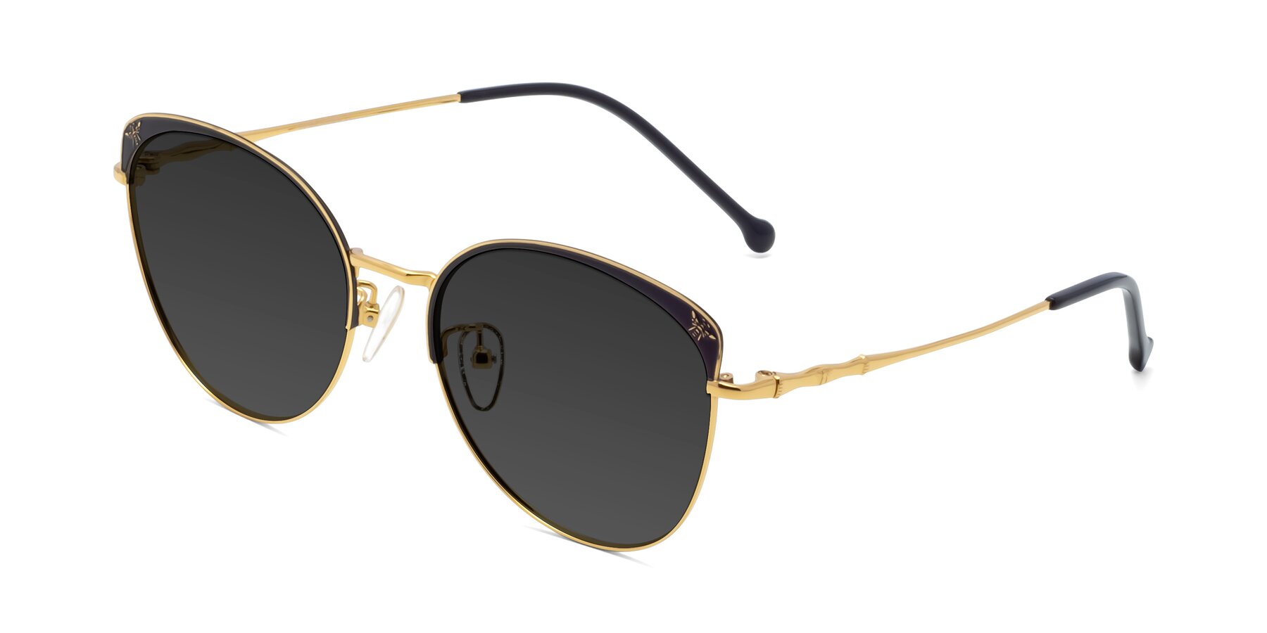 Angle of 18019 in Black-Gold with Gray Tinted Lenses