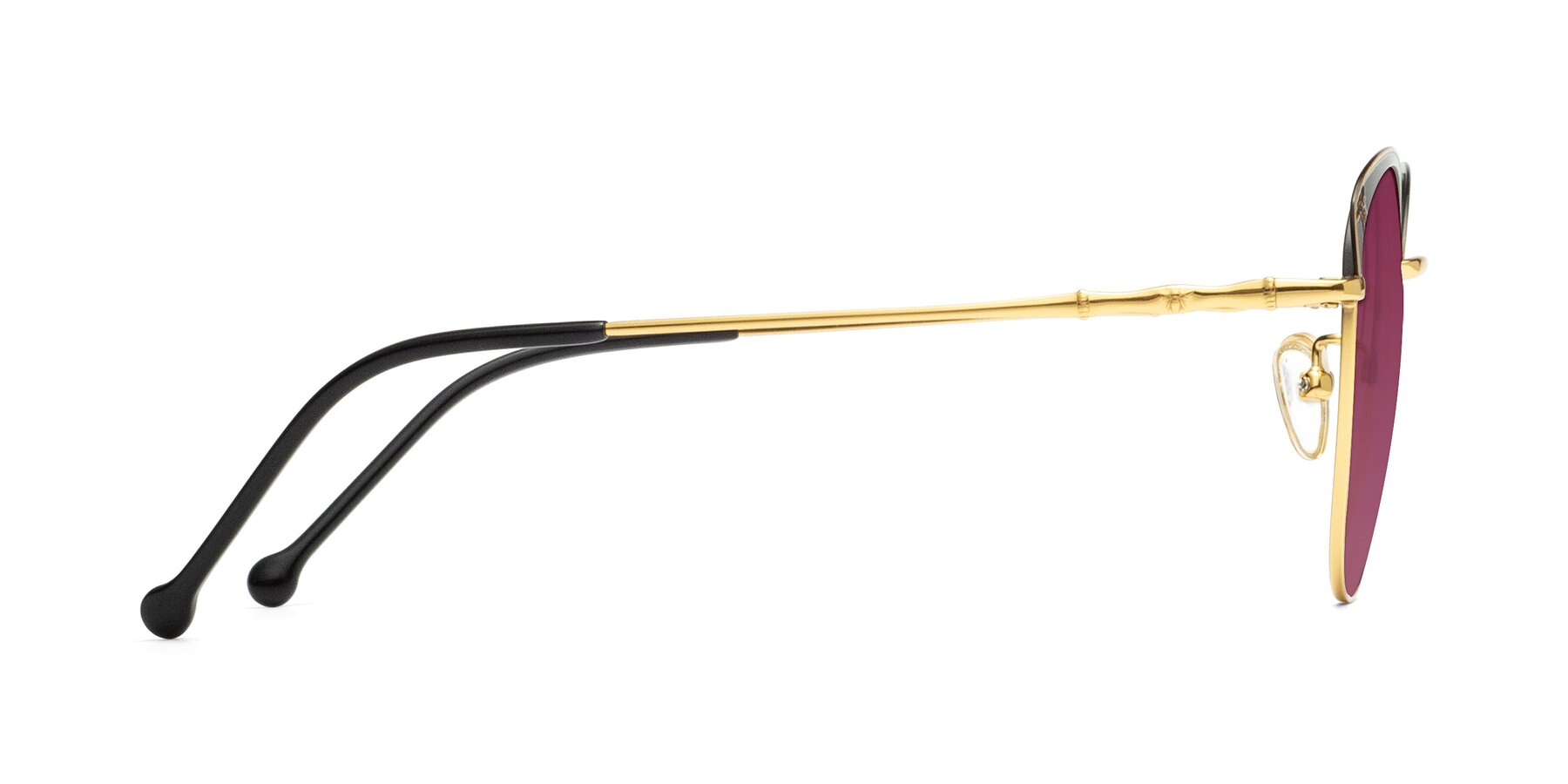 Side of 18019 in Black-Gold with Wine Tinted Lenses