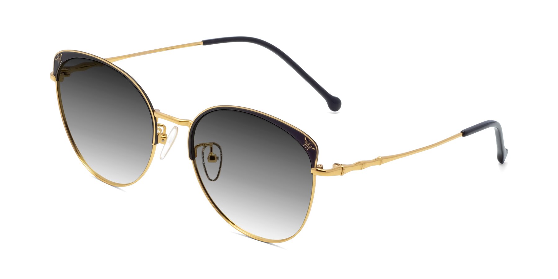 Angle of 18019 in Black-Gold with Gray Gradient Lenses