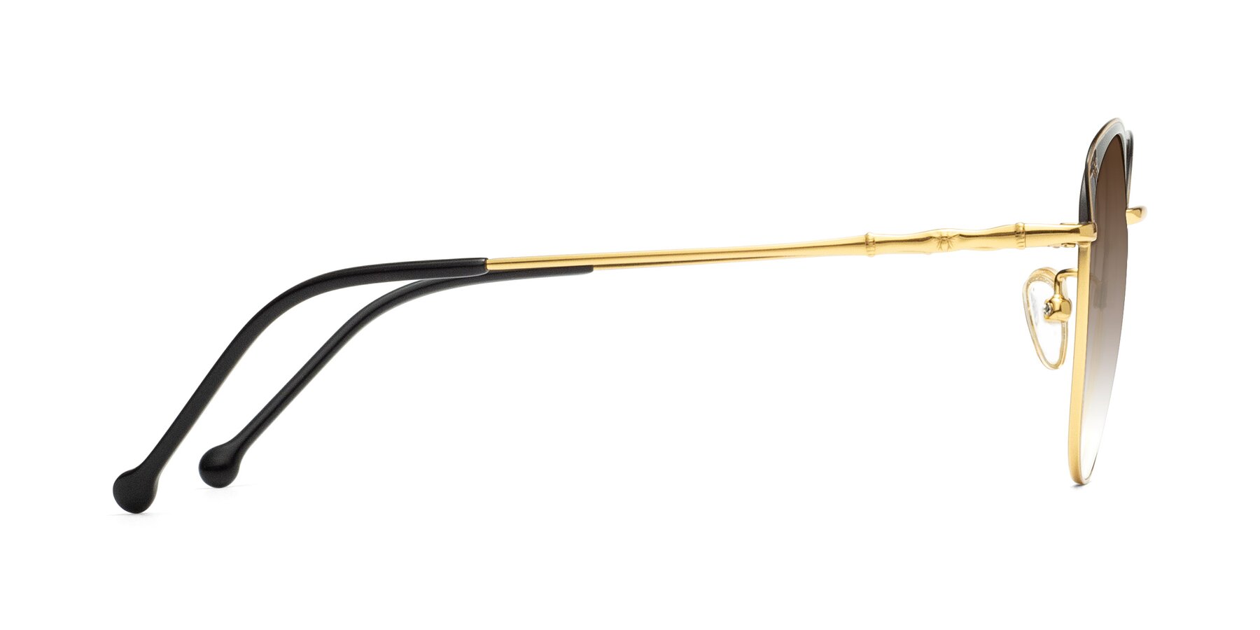 Side of 18019 in Black-Gold with Brown Gradient Lenses