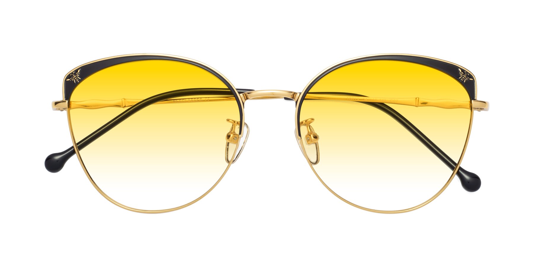 Folded Front of 18019 in Black-Gold with Yellow Gradient Lenses