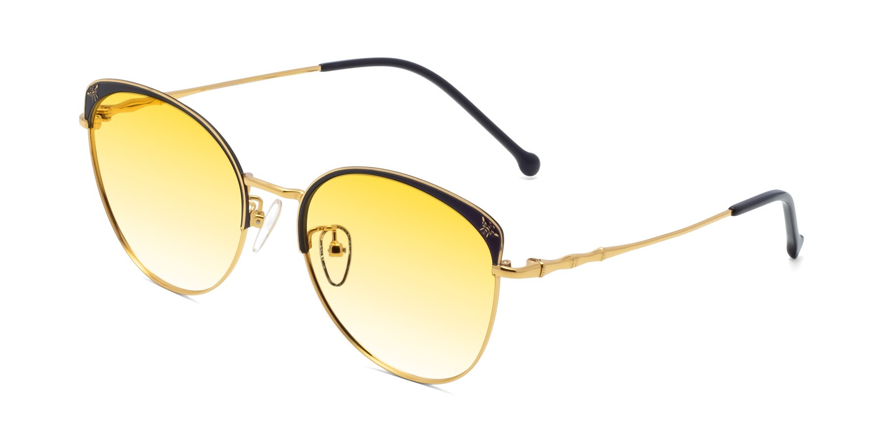 Angle of 18019 in Black-Gold with Yellow Gradient Lenses