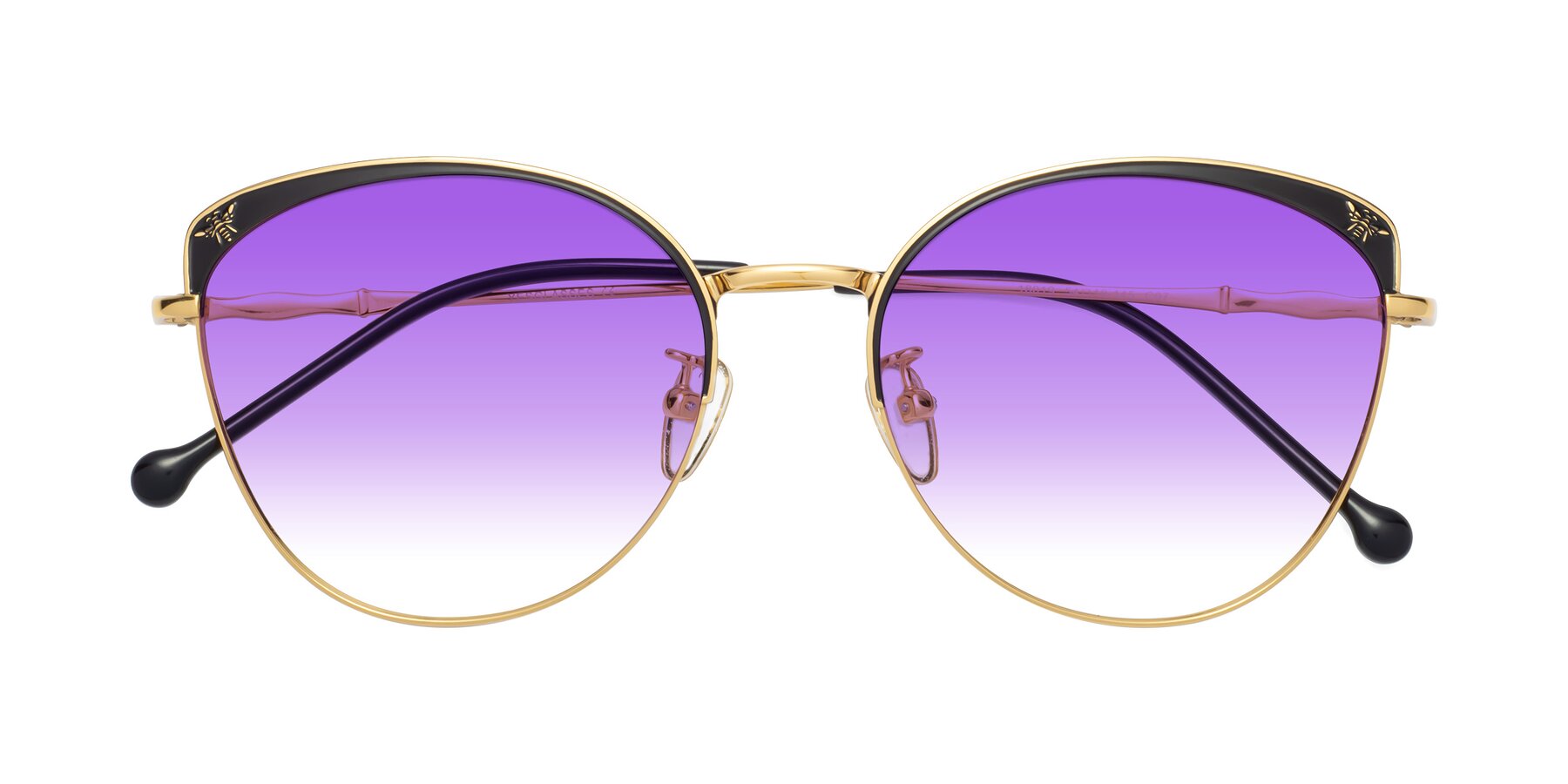 Folded Front of 18019 in Black-Gold with Purple Gradient Lenses